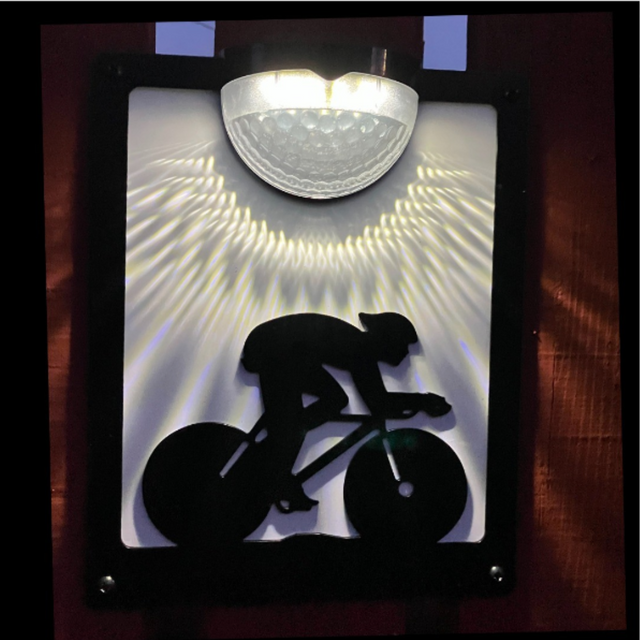 Cyclist Solar Light Wall Plaque