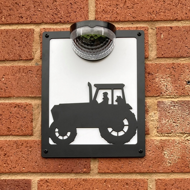 Tractor Solar Light Wall Plaque