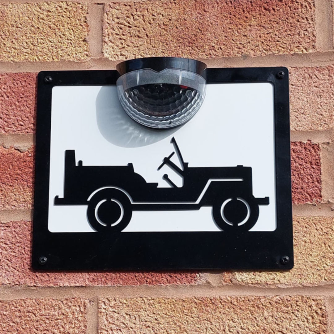 Jeep Solar Light Wall Plaque