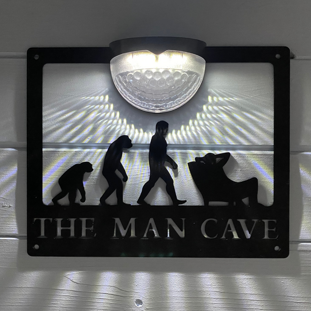 The Man Cave Sign with Solar Powered Light