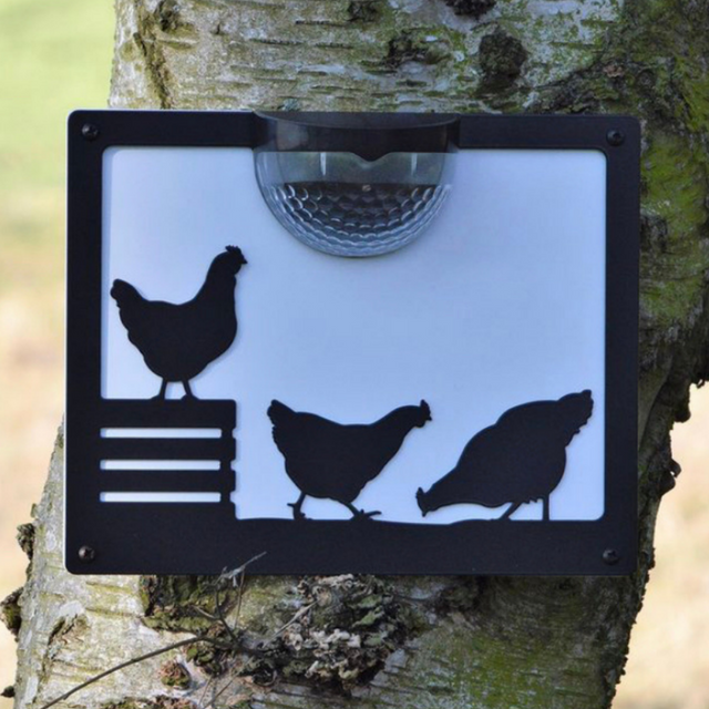 Chicken Solar Light Wall Plaque