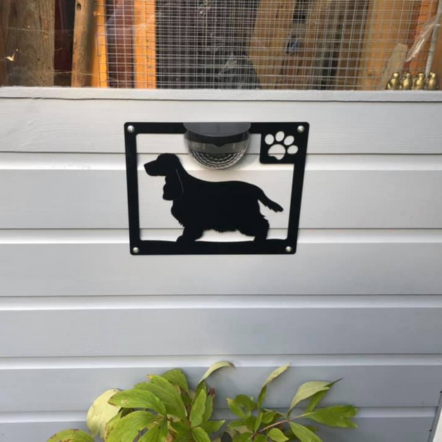 Cocker Spaniel Dog Solar Light Wall Plaque