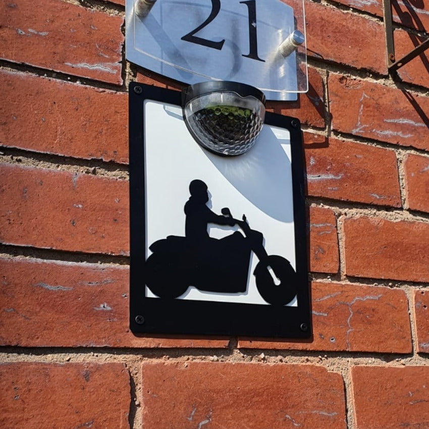 Motorbike Solar Light Wall Plaque